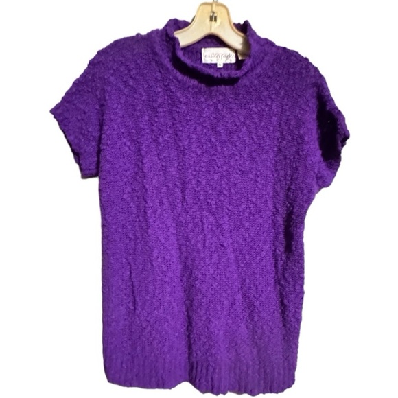 Vintage Easton Park Purple Acrylic Sweater - Picture 1 of 5
